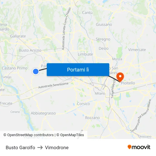 Busto Garolfo to Vimodrone map