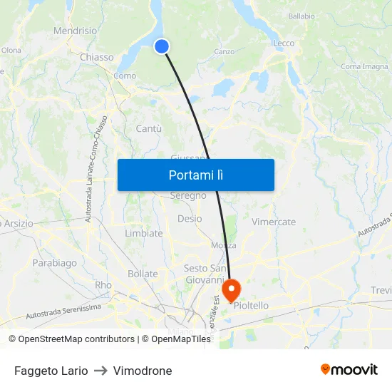 Faggeto Lario to Vimodrone map