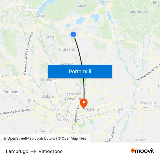 Lambrugo to Vimodrone map