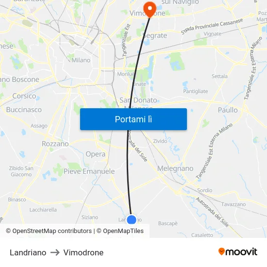 Landriano to Vimodrone map