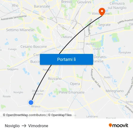 Noviglio to Vimodrone map