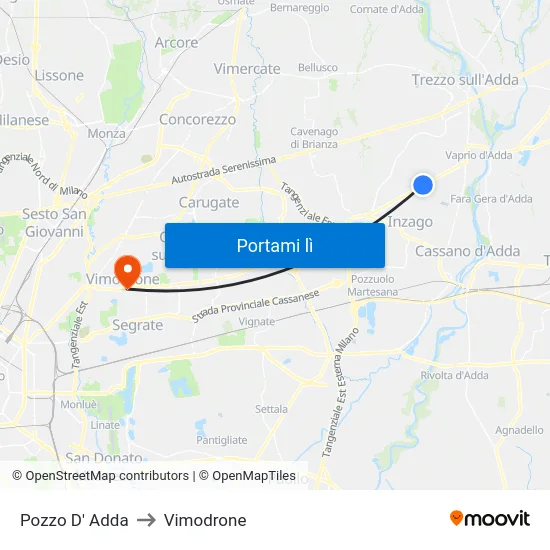 Pozzo D' Adda to Vimodrone map