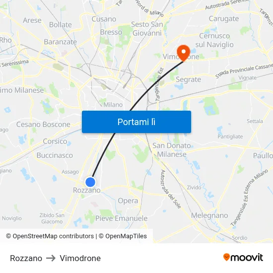Rozzano to Vimodrone map