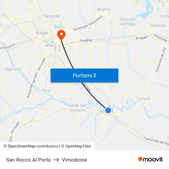 San Rocco Al Porto to Vimodrone map