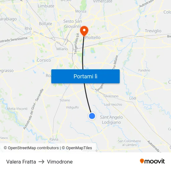 Valera Fratta to Vimodrone map