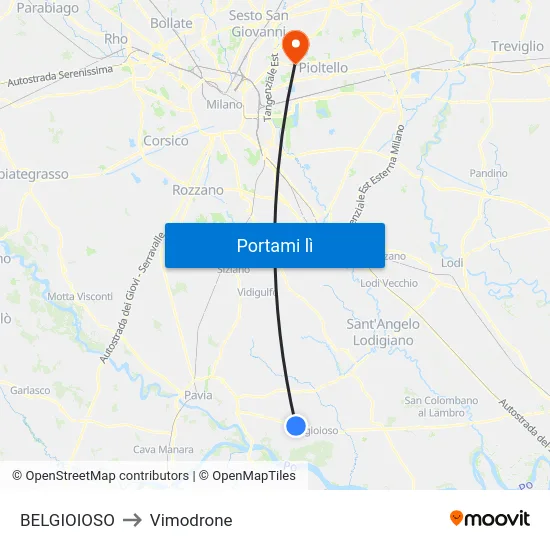 BELGIOIOSO to Vimodrone map