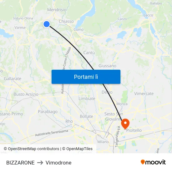 BIZZARONE to Vimodrone map