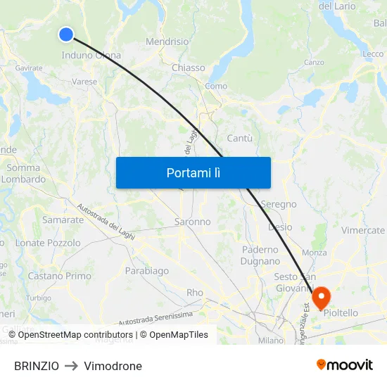 BRINZIO to Vimodrone map