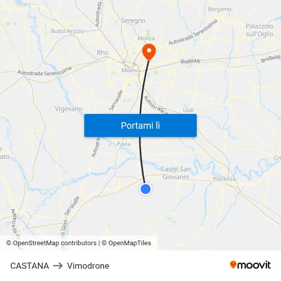 CASTANA to Vimodrone map