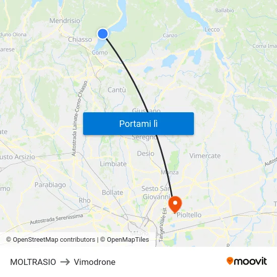 MOLTRASIO to Vimodrone map