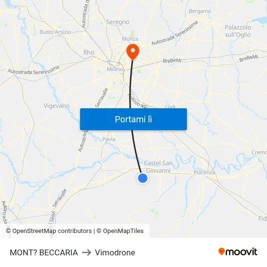 MONT? BECCARIA to Vimodrone map