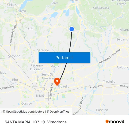 SANTA MARIA HO? to Vimodrone map