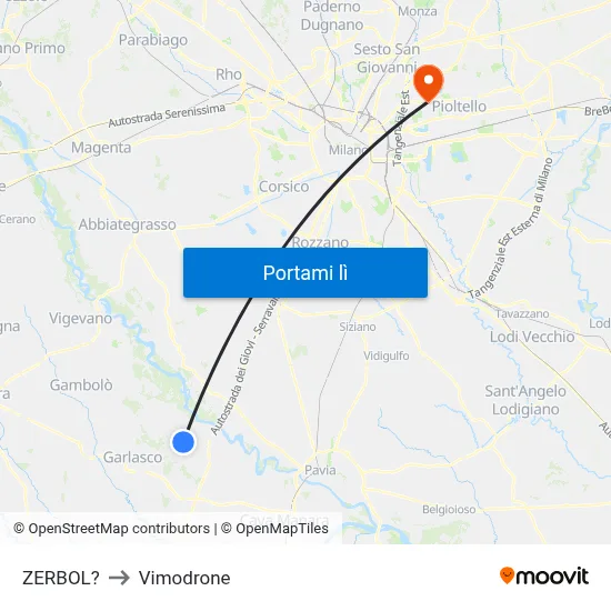 ZERBOL? to Vimodrone map