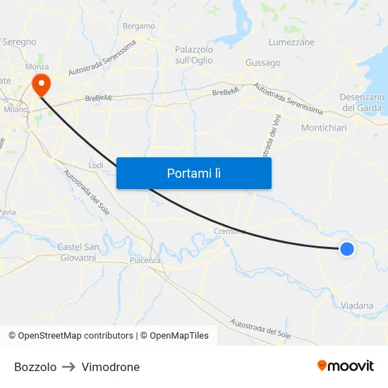 Bozzolo to Vimodrone map