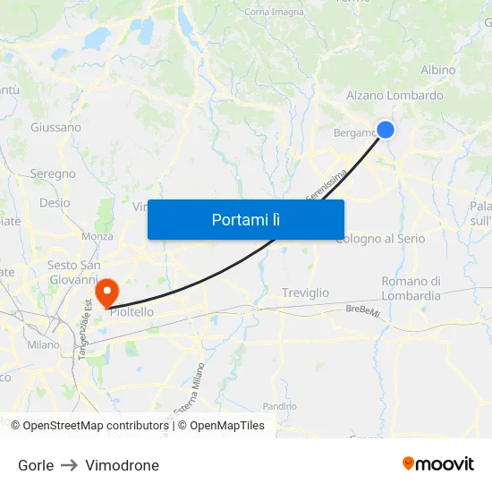 Gorle to Vimodrone map