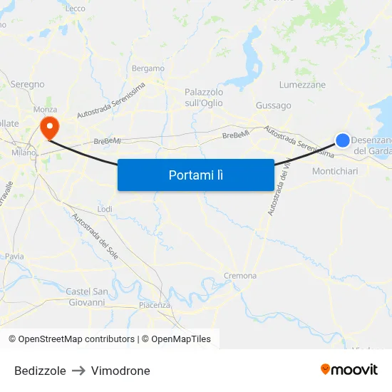 Bedizzole to Vimodrone map
