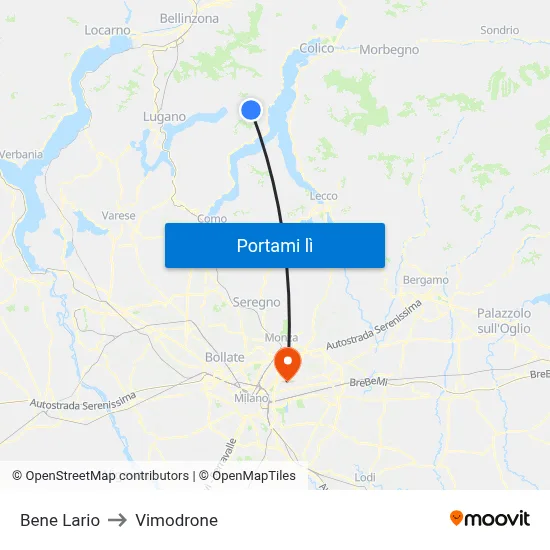 Bene Lario to Vimodrone map
