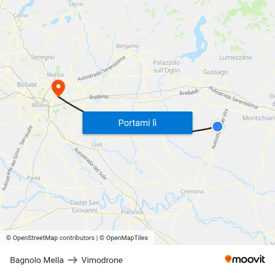 Bagnolo Mella to Vimodrone map
