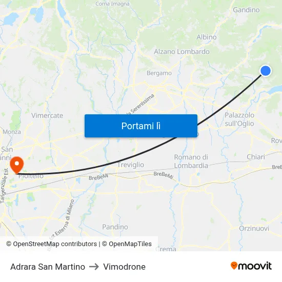 Adrara San Martino to Vimodrone map