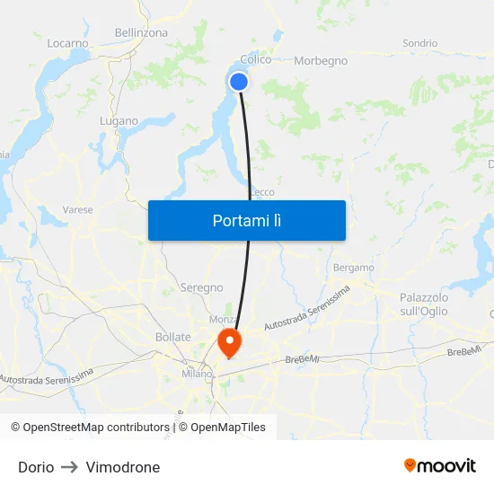 Dorio to Vimodrone map