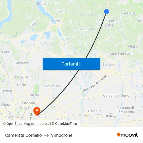 Camerata Cornello to Vimodrone map