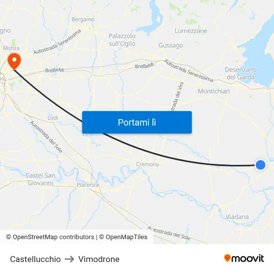 Castellucchio to Vimodrone map