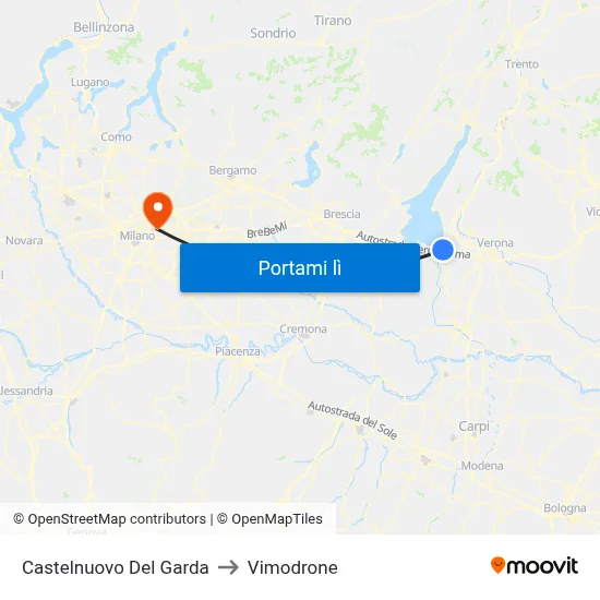 Castelnuovo Del Garda to Vimodrone map