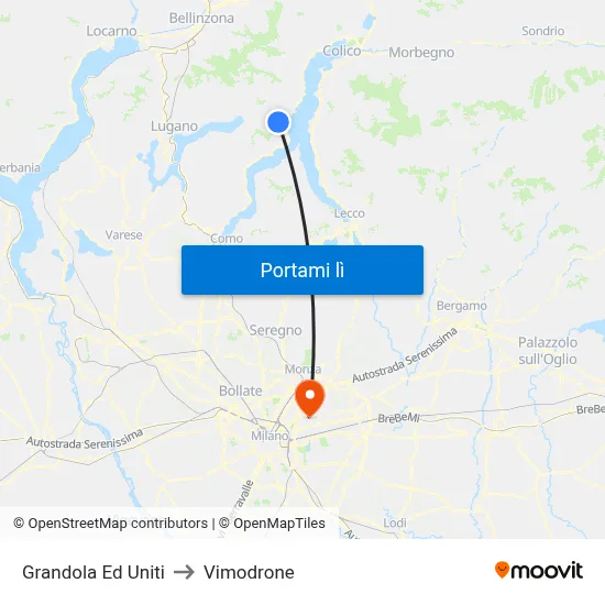 Grandola Ed Uniti to Vimodrone map