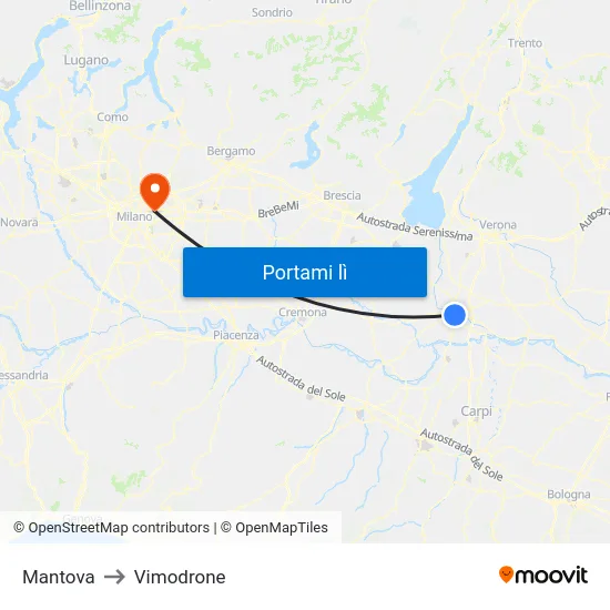 Mantova to Vimodrone map
