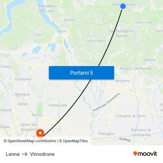 Lenna to Vimodrone map
