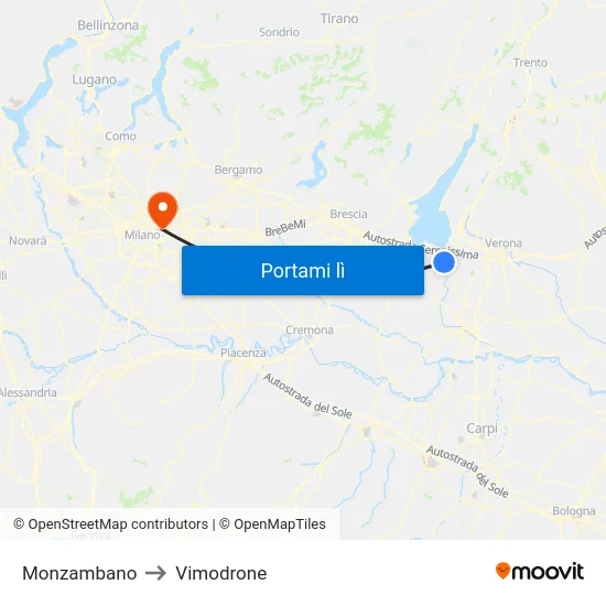Monzambano to Vimodrone map