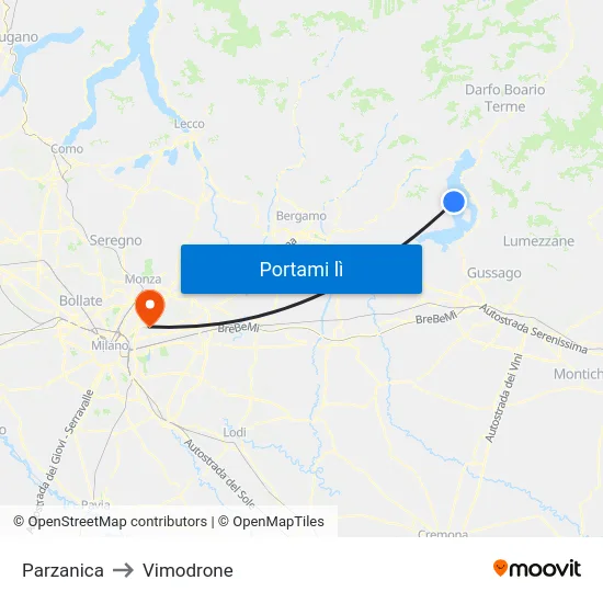 Parzanica to Vimodrone map