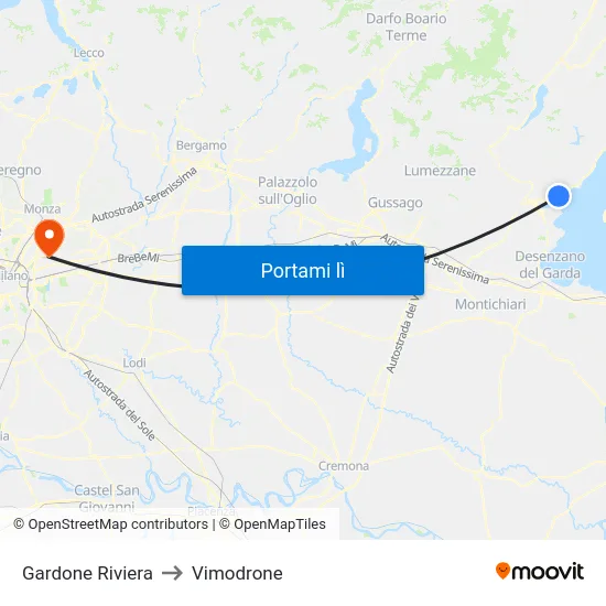 Gardone Riviera to Vimodrone map