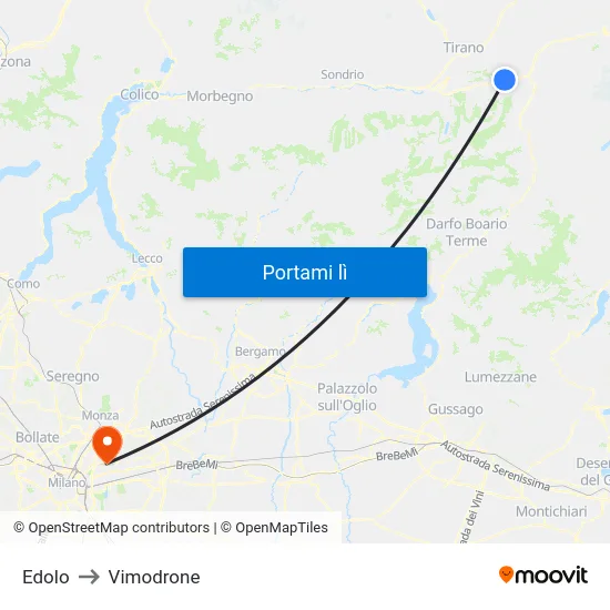 Edolo to Vimodrone map