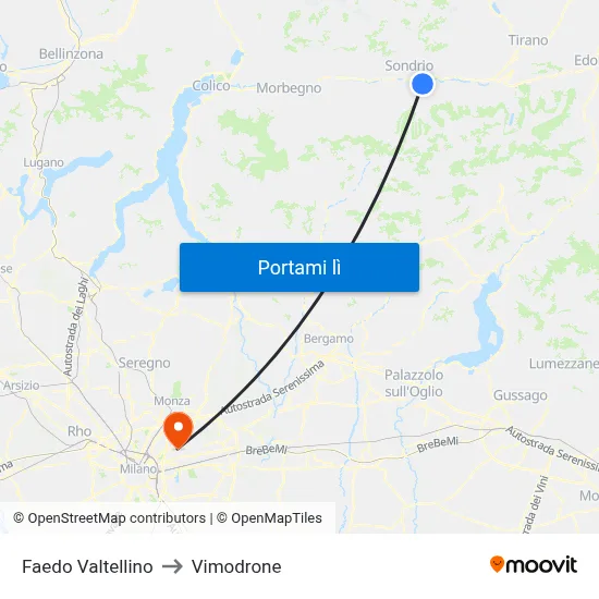 Faedo Valtellino to Vimodrone map