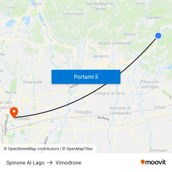 Spinone Al Lago to Vimodrone map