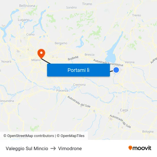 Valeggio Sul Mincio to Vimodrone map
