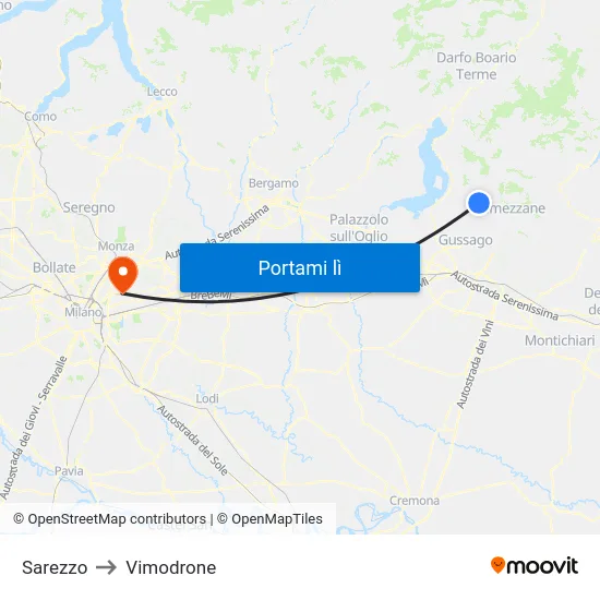 Sarezzo to Vimodrone map