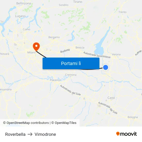Roverbella to Vimodrone map
