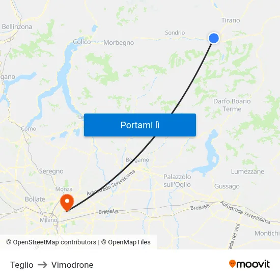Teglio to Vimodrone map