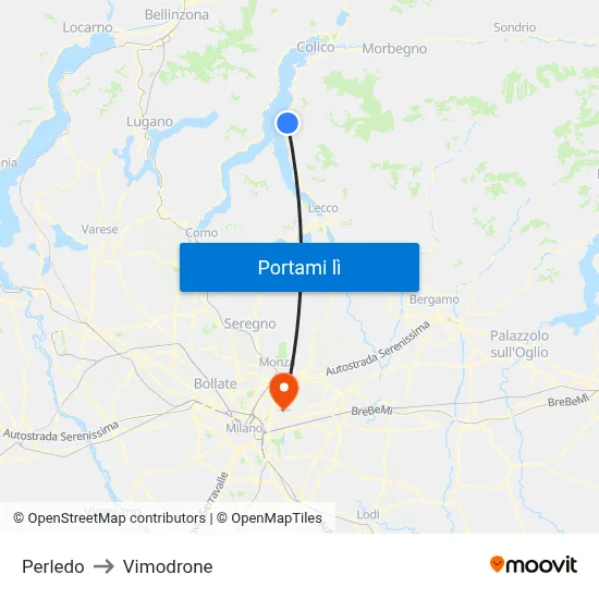 Perledo to Vimodrone map