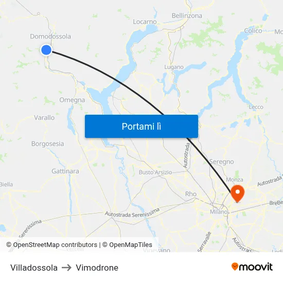 Villadossola to Vimodrone map