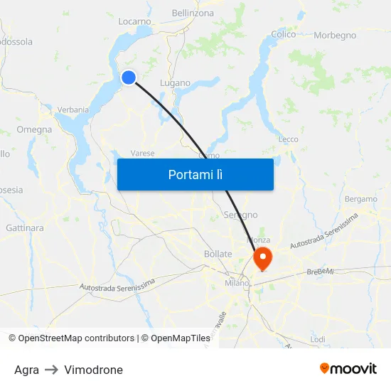 Agra to Vimodrone map