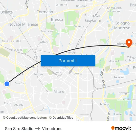San Siro Stadio to Vimodrone map