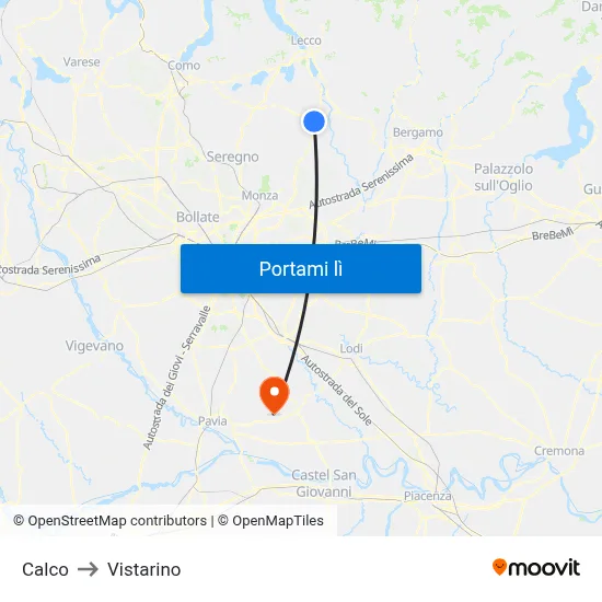 Calco to Vistarino map