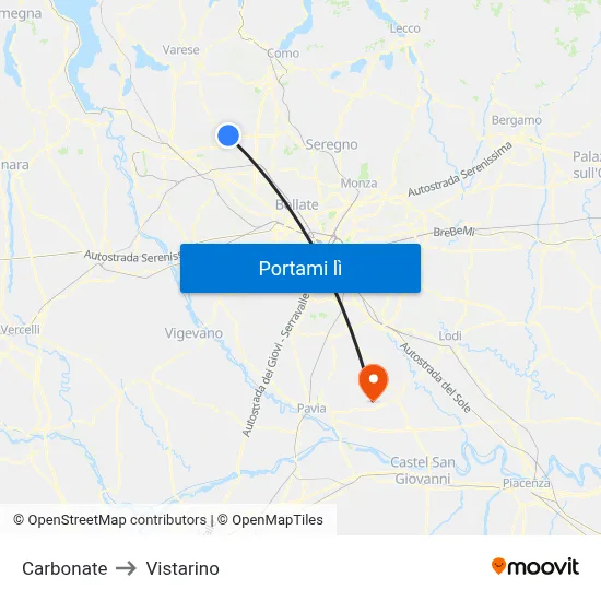 Carbonate to Vistarino map