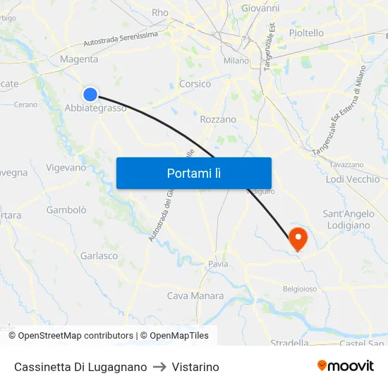 Cassinetta Di Lugagnano to Vistarino map