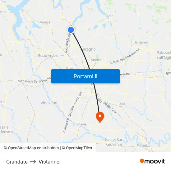 Grandate to Vistarino map