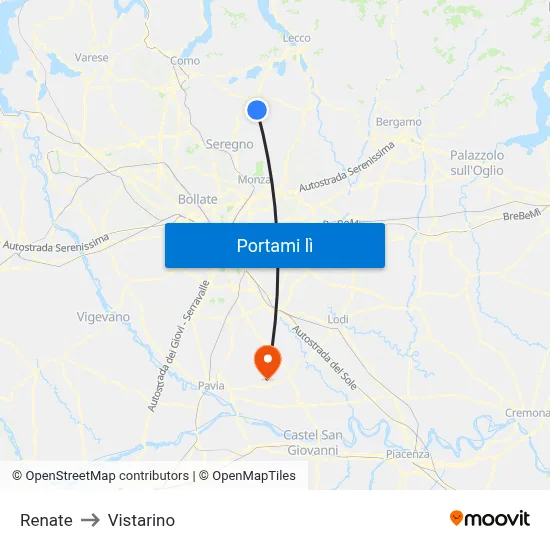 Renate to Vistarino map