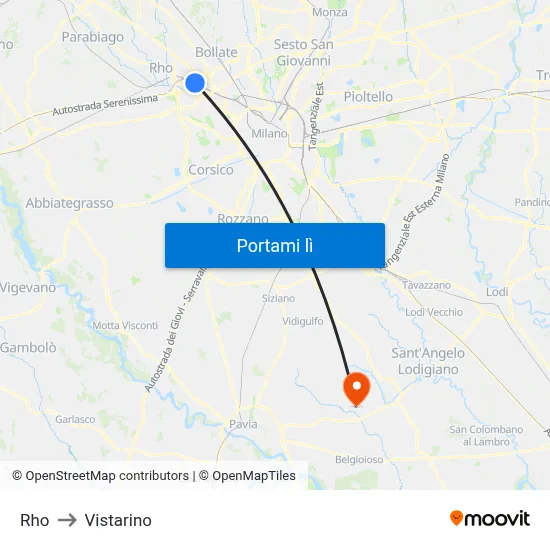 Rho to Vistarino map